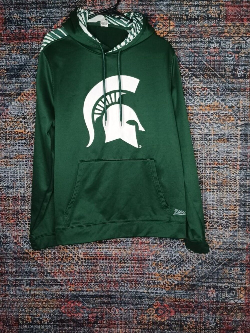 Zubaz mens Michigan State Spartans fleece lined hoodie L